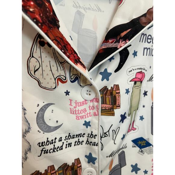 Taylor Swift Meet me at midnight Pajama Top S Button Down Swiftie Eras Tour - Picture 11 of 11